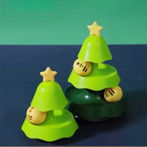 Katze Spielzeug, Weihnachtsbaumform Katzen-Spielbahn mit Lichtern & Glockenball, Zwei Designs, Zwei- und Dreilagige Bahn – Bild 4