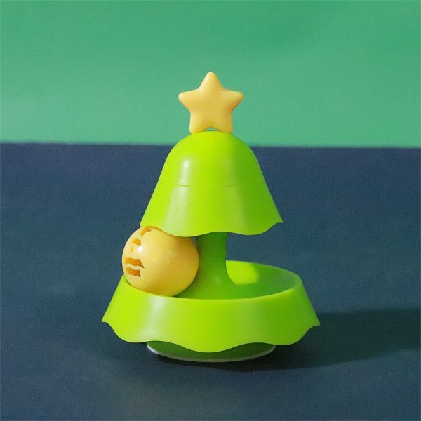 Katze Spielzeug, Weihnachtsbaumform Katzen-Spielbahn mit Lichtern & Glockenball, Zwei Designs, Zwei- und Dreilagige Bahn – Bild 3