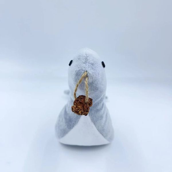Katze Kuscheltier, Süßes Graublau Seelöwe mit Katzenminze & Glöckchen, Kauspielzeug, Linderung von Angst,16x6x15 cm – Bild 4