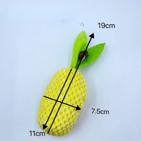 Katze Kuscheltier, Simulation Pineapple Plüsch Spielzeug mit Katzenminze, Zahnreinigung, Selbstunterhaltung, 19x7,5x7,5 cm – Bild 2