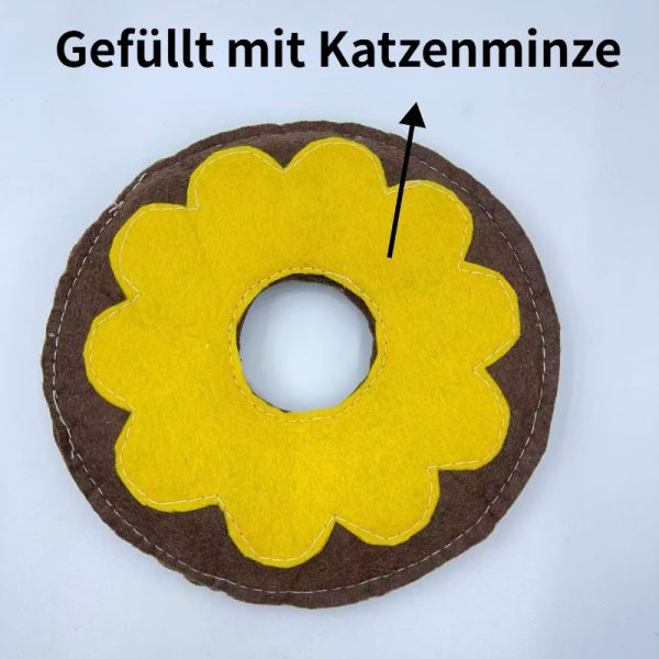 Katze Spielzeug, 16,5 cm Durchmesser Krapfen mit Katzenminze, Verfügbar in zwei Farben, Beißspielzeug & Langeweile lindern – Bild 3