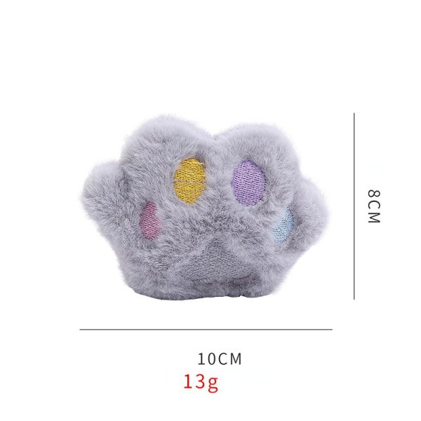 Katze Kuscheltier, Süße Katzenpfote mit Katzenminze, weiches und sicheres, in drei Farbtönen: Beige, Rosa, Grau, 3er Set – Bild 4