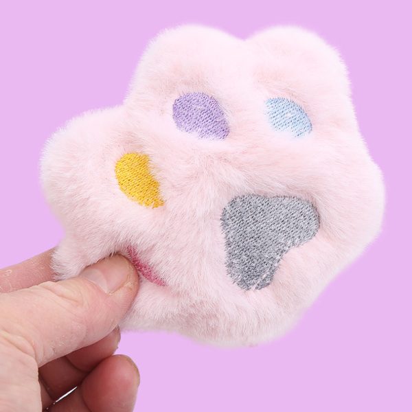 Katze Kuscheltier, Süße Katzenpfote mit Katzenminze, weiches und sicheres, in drei Farbtönen: Beige, Rosa, Grau, 3er Set – Bild 5