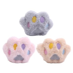 Katze Kuscheltier, Süße Katzenpfote mit Katzenminze, weiches und sicheres, in drei Farbtönen: Beige, Rosa, Grau, 3er Set