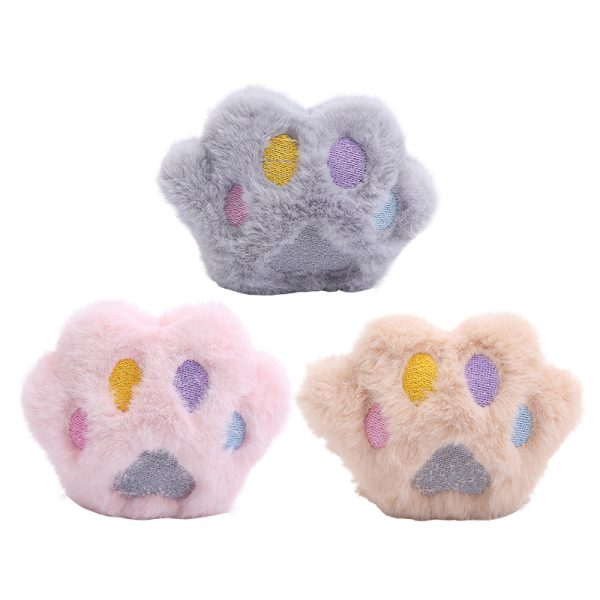 Katze Kuscheltier, Süße Katzenpfote mit Katzenminze, weiches und sicheres, in drei Farbtönen: Beige, Rosa, Grau, 3er Set