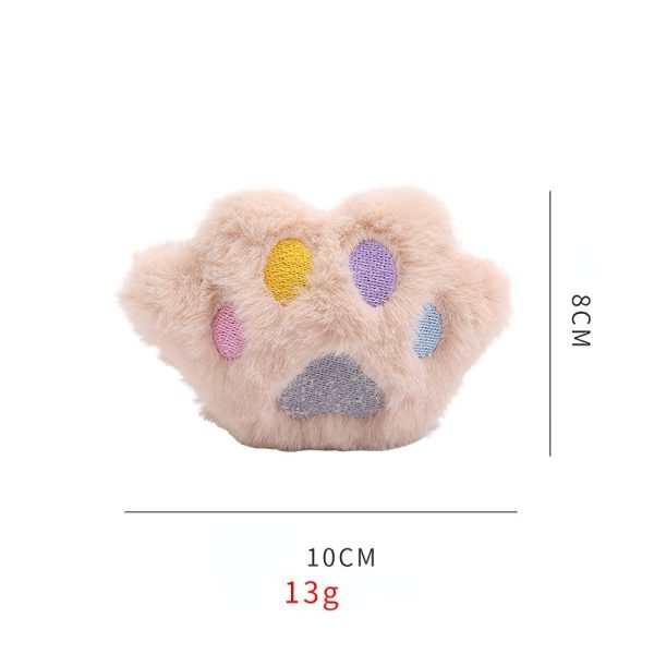Katze Kuscheltier, Süße Katzenpfote mit Katzenminze, weiches und sicheres, in drei Farbtönen: Beige, Rosa, Grau, 3er Set – Bild 3