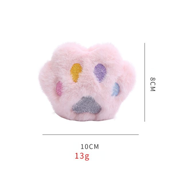 Katze Kuscheltier, Süße Katzenpfote mit Katzenminze, weiches und sicheres, in drei Farbtönen: Beige, Rosa, Grau, 3er Set – Bild 2