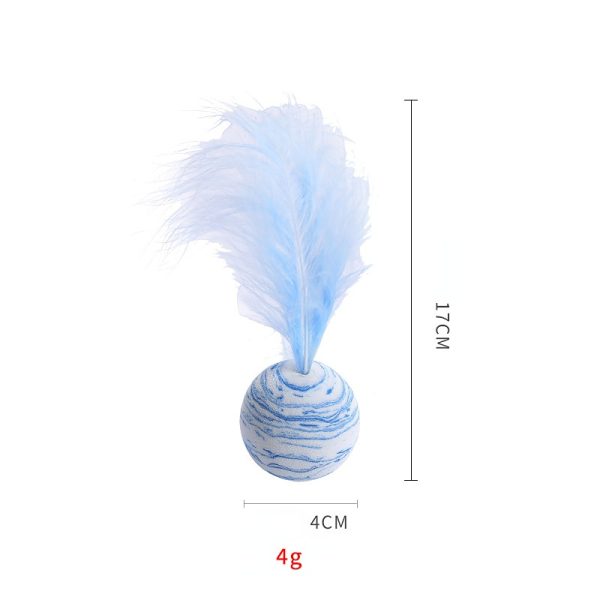 Katze Spielzeug, Elastischer Feder-Starsphere-Ball aus EVA-Material, 3er Set in Blau, Rosa, Schwarz, Bissfest & Spielen – Bild 3
