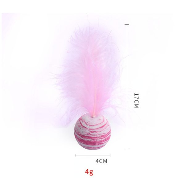 Katze Spielzeug, Elastischer Feder-Starsphere-Ball aus EVA-Material, 3er Set in Blau, Rosa, Schwarz, Bissfest & Spielen – Bild 2