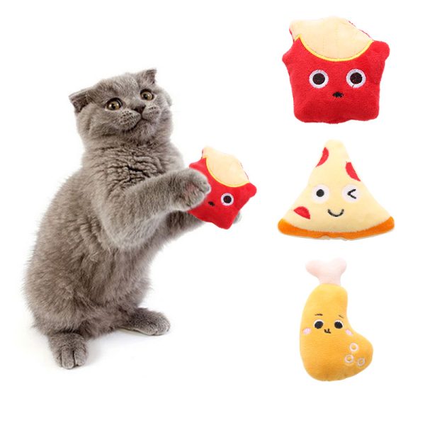 Kuscheltier Katze, Essen Plüschtiere mit Katzenminze & Lautes Papier für Katzenfreunde, Interaktive Kauspielzeug, 3er-Set – Bild 7