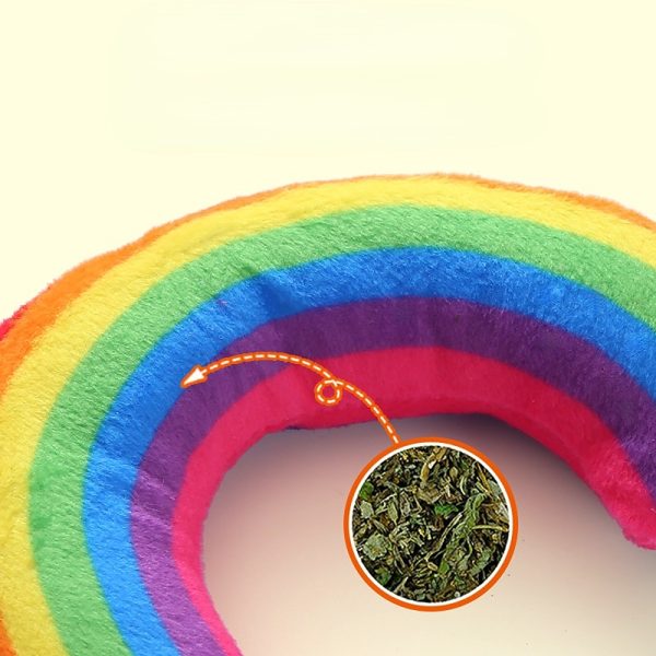 Kuscheltier für Katze, Regenbogenfarben Plüsch Katzenkissen, Katzenminze Spielzeug, 2er-Set, Hell und Dunkel – Bild 5