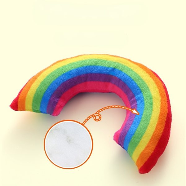 Kuscheltier für Katze, Regenbogenfarben Plüsch Katzenkissen, Katzenminze Spielzeug, 2er-Set, Hell und Dunkel – Bild 4