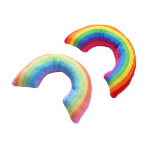 Kuscheltier für Katze, Regenbogenfarben Plüsch Katzenkissen, Katzenminze Spielzeug, 2er-Set, Hell und Dunkel