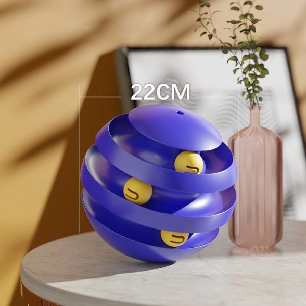 Katzen Spielzeug, Wackelspielzeug Intelligenzspielzeug, Kombination aus Ballspiel und Schienenbahn, Durchmesser 22cm, langlebig und unterhaltsam – Bild 2