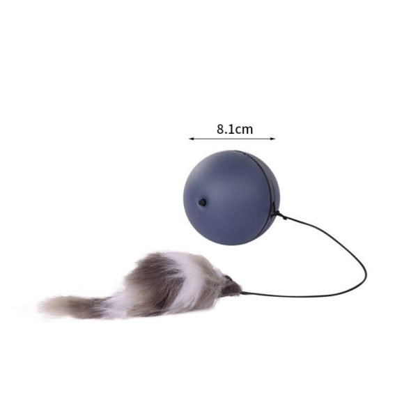 Katzenspielzeug elektrisch, Interaktives Katzenball mit Mause-Spielzeug, 8,1 cm Durchmesser, Grau, für aktive Katzen – Bild 2