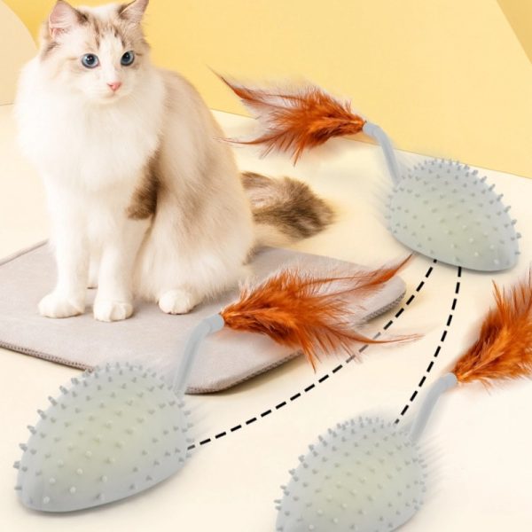 Katzenspielzeug Elektrisch, Katzenspielzeug Maus mit Silikonhülle und Feder-Schwanz, Grau, für maximale Aufmerksamkeit – Bild 3