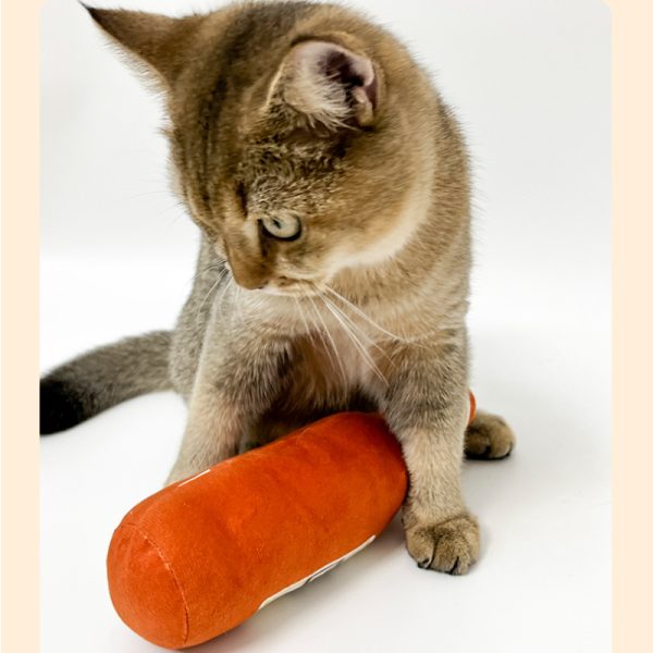 Kuscheltier für Katze, Plüschspielzeug im Weinflasche-Design, BB-Geräusch & beißfest, ideal zum Spielen und Zahnen für Katzen – Bild 3
