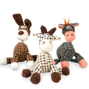 Kuscheltier für den Hund, Hundespielzeug Quietschen, Niedliche Tierform für perfekt zum Kuscheln und Spielen, Drei verfügbar
