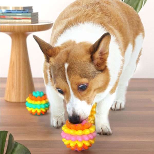 Hundespielzeug unkaputtbar, Farbe Weichkleber Hundeball, Nagen und Zähneknirschen, interessante Interaktion, Drei Farben – Bild 6