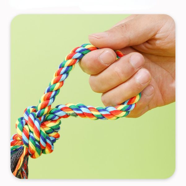 Hundespielzeug Unkaputtbar, Bunte Baumwollseilknoten für kleine und mittelgroße Hunde, Langlebig Geschenk für Hunde, 4er-Set – Bild 5