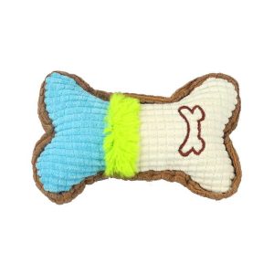 Kauknochen Hund, Maissamt Hund kuscheltiere mit Geräuschfunktion, für spielende Hunde, Zufällige Farben,17x11x4 cm