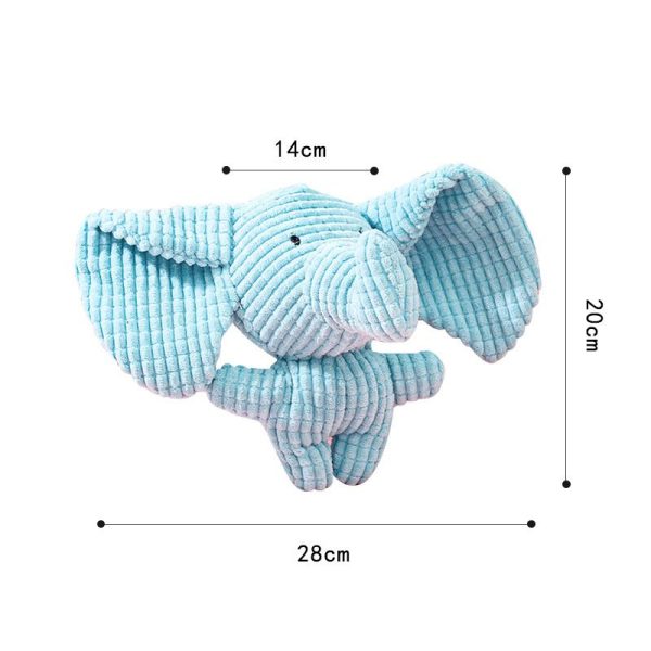 Kuscheltier für den Hund, Weiches Plüschspielzeug in Form eines blauen Elefanten, ideal für alle Hundegrößen (1 Stück) – Bild 4