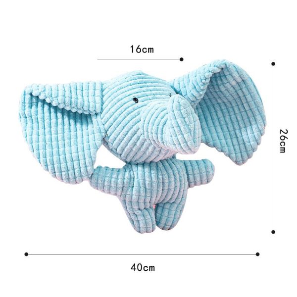Kuscheltier für den Hund, Weiches Plüschspielzeug in Form eines blauen Elefanten, ideal für alle Hundegrößen (1 Stück) – Bild 5