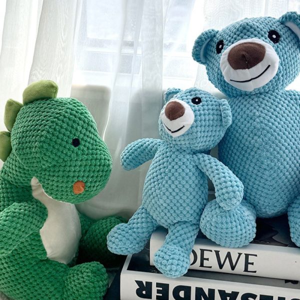 Hund Kuscheltiere mit Geräuschfunktion, Kauspielzeug in verschiedenen Tierdesigns, Hautfreundliches und Bissfestes Plüschmaterial – Bild 7