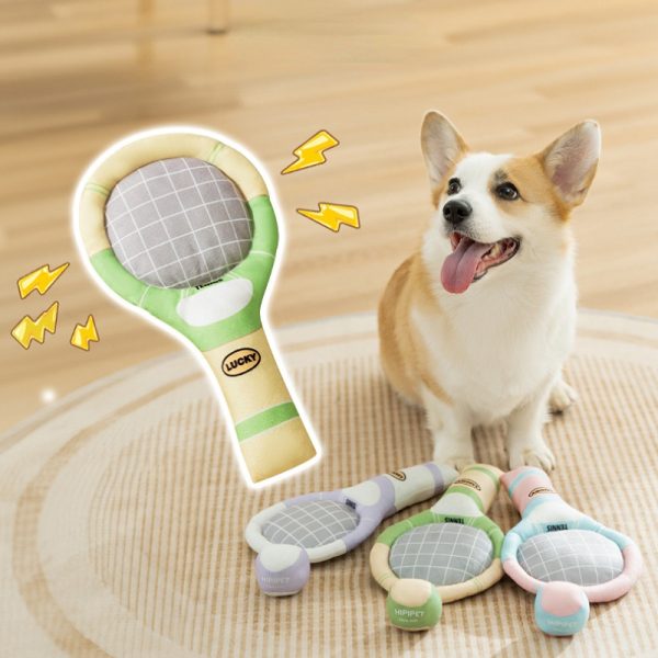 Kuscheltier für Hunde, Tennis und Tennisschläger Baumwolle Set mit Mehrere Geräuschen Orte, Spielzeug für Hunde in Drei Farben – Bild 8