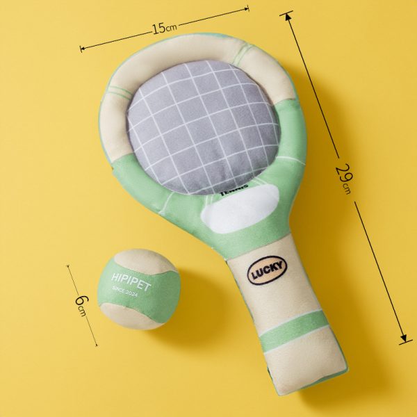 Kuscheltier für Hunde, Tennis und Tennisschläger Baumwolle Set mit Mehrere Geräuschen Orte, Spielzeug für Hunde in Drei Farben – Bild 2