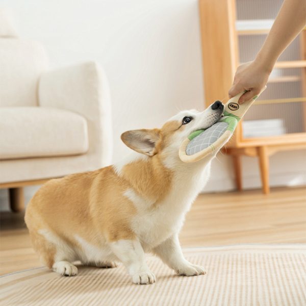 Kuscheltier für Hunde, Tennis und Tennisschläger Baumwolle Set mit Mehrere Geräuschen Orte, Spielzeug für Hunde in Drei Farben – Bild 5