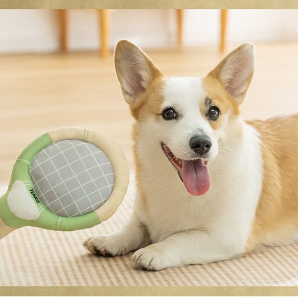 Kuscheltier für Hunde, Tennis und Tennisschläger Baumwolle Set mit Mehrere Geräuschen Orte, Spielzeug für Hunde in Drei Farben – Bild 7