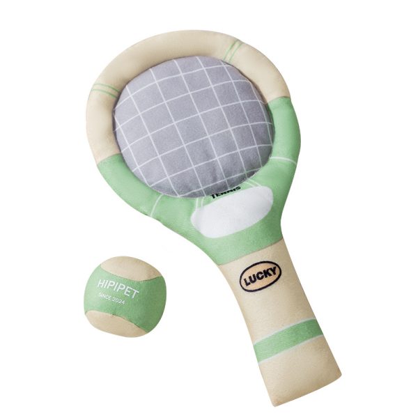Kuscheltier für Hunde, Tennis und Tennisschläger Baumwolle Set mit Mehrere Geräuschen Orte, Spielzeug für Hunde in Drei Farben