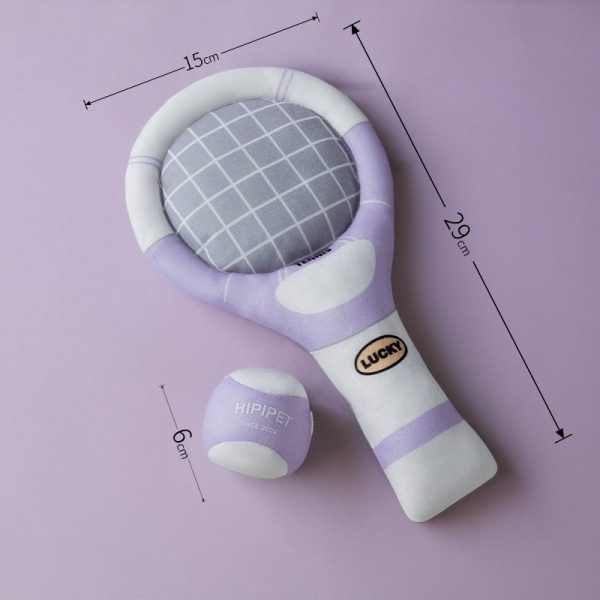 Kuscheltier für Hunde, Tennis und Tennisschläger Baumwolle Set mit Mehrere Geräuschen Orte, Spielzeug für Hunde in Drei Farben – Bild 4
