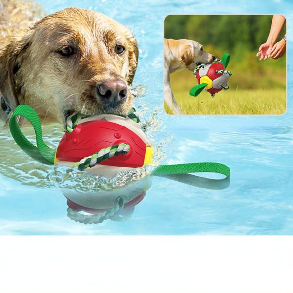 Hund Spielzeug, Frisbee-Ball mit Baumwoll-Beißseil, Zwei Staaten, drei Farben, vielseitig & robust zum Spielen und Trainieren – Bild 6