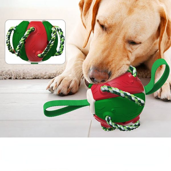 Hund Spielzeug, Frisbee-Ball mit Baumwoll-Beißseil, Zwei Staaten, drei Farben, vielseitig & robust zum Spielen und Trainieren – Bild 7