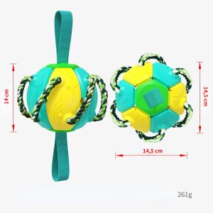 Hund Spielzeug, Frisbee-Ball mit Baumwoll-Beißseil, Zwei Staaten, drei Farben, vielseitig & robust zum Spielen und Trainieren
