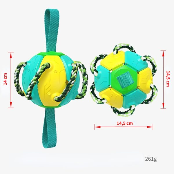 Hund Spielzeug, Frisbee-Ball mit Baumwoll-Beißseil, Zwei Staaten, drei Farben, vielseitig & robust zum Spielen und Trainieren