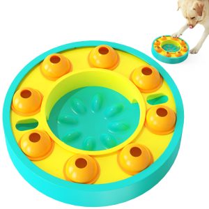 Hunde Intelligenzspielzeug, Slow Food Bowl Training Drehteller mit Rutschfeste Gummiauflage, interaktives Futterspielzeug