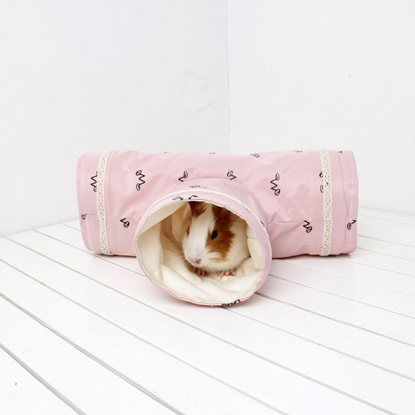 Hamster Spielzeug, Zwei Typen Lustige Tunnel für Hamster und Zwergkaninchen, interaktive Spielzeuge in Pink und Blau – Bild 2