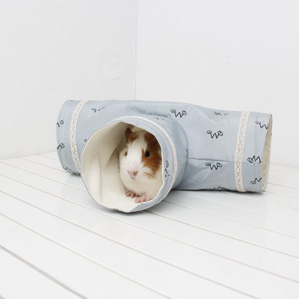 Hamster Spielzeug, Zwei Typen Lustige Tunnel für Hamster und Zwergkaninchen, interaktive Spielzeuge in Pink und Blau – Bild 3