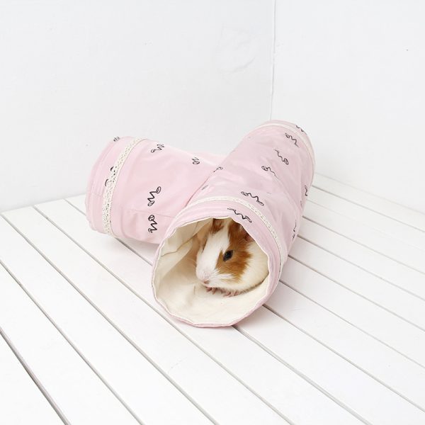 Hamster Spielzeug, Zwei Typen Lustige Tunnel für Hamster und Zwergkaninchen, interaktive Spielzeuge in Pink und Blau – Bild 6