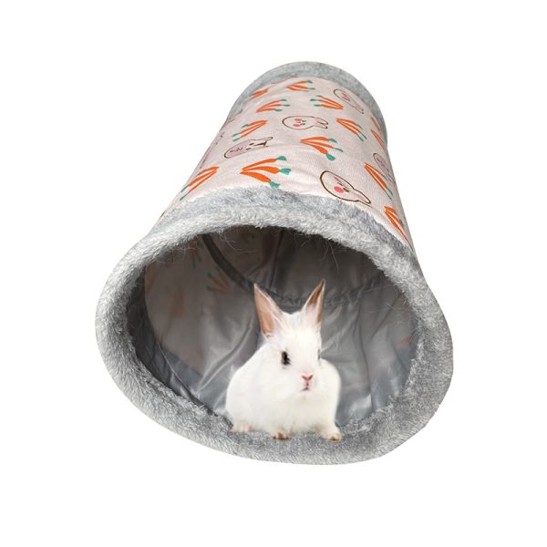 Kaninchen Spielzeug, Plüsch-Tunnel, Weicher Aktivitätsspielzeug mit Schlafplatz, Faltbarem, für Kleine & Mittlere Kaninchen – Bild 3
