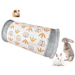Kaninchen Spielzeug, Plüsch-Tunnel, Weicher Aktivitätsspielzeug mit Schlafplatz, Faltbarem, für Kleine & Mittlere Kaninchen