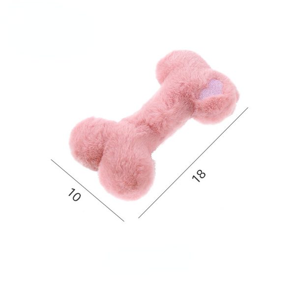 Kuscheltier für den Hund, interaktive Hundeknochen aus weichem Baumwolle mit BB-Geräusch, Kauspielzeug für Hunde, Drei Farben – Bild 4