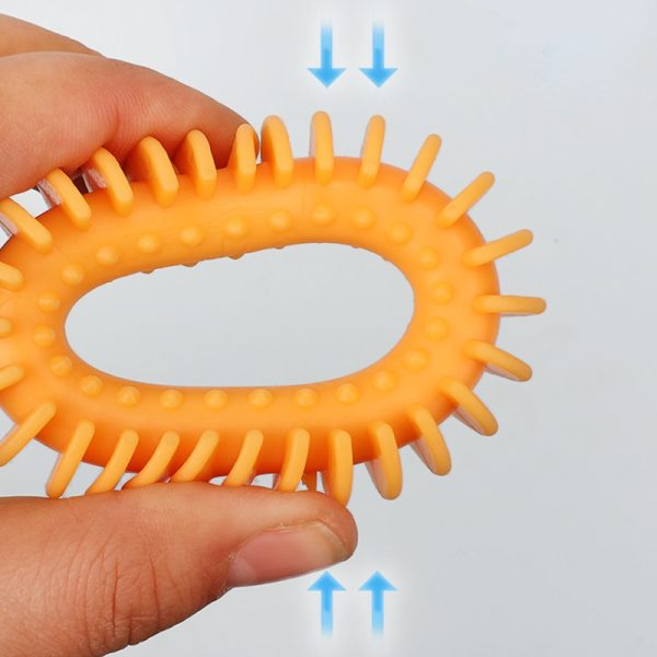 Hundespielzeug Unkaputtbar, Weich Halsband Beißspielzeug aus Gummi, Kauspielzeug für Hunde & Interaktive Spiele, Drei Farben – Bild 4