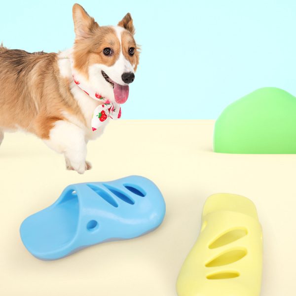 Hund Spielzeug, Lustiges Hausschuhe-Kauspielzeug für Hunde in Gelb & Blau, Zahnreinigung, Wasserspielzeug Hund, 12x6x5 cm – Bild 5