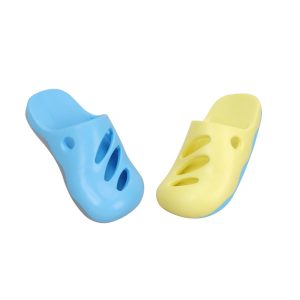 Hund Spielzeug, Lustiges Hausschuhe-Kauspielzeug für Hunde in Gelb & Blau, Zahnreinigung, Wasserspielzeug Hund, 12x6x5 cm