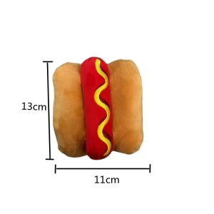 Kuscheltier für den Hund, langlebiges Hotdog Spielzeug, interaktives Hundespielzeug mit quietschen, Geeignet für alle Hunde