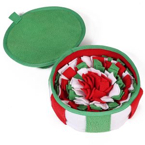 Hunde Intelligenzspielzeug, Weihnachtsfarben-Schnüffelbox, Interaktives Slow Food Spielzeug für Hunde, Anti-Rutsch, 22x22x8 cm